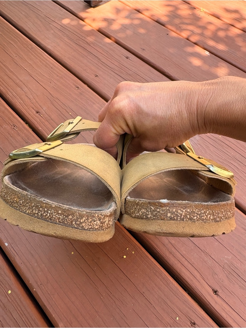 Birkenstock Double Strap Slide Sandals in Tan - Picture 8 of 16